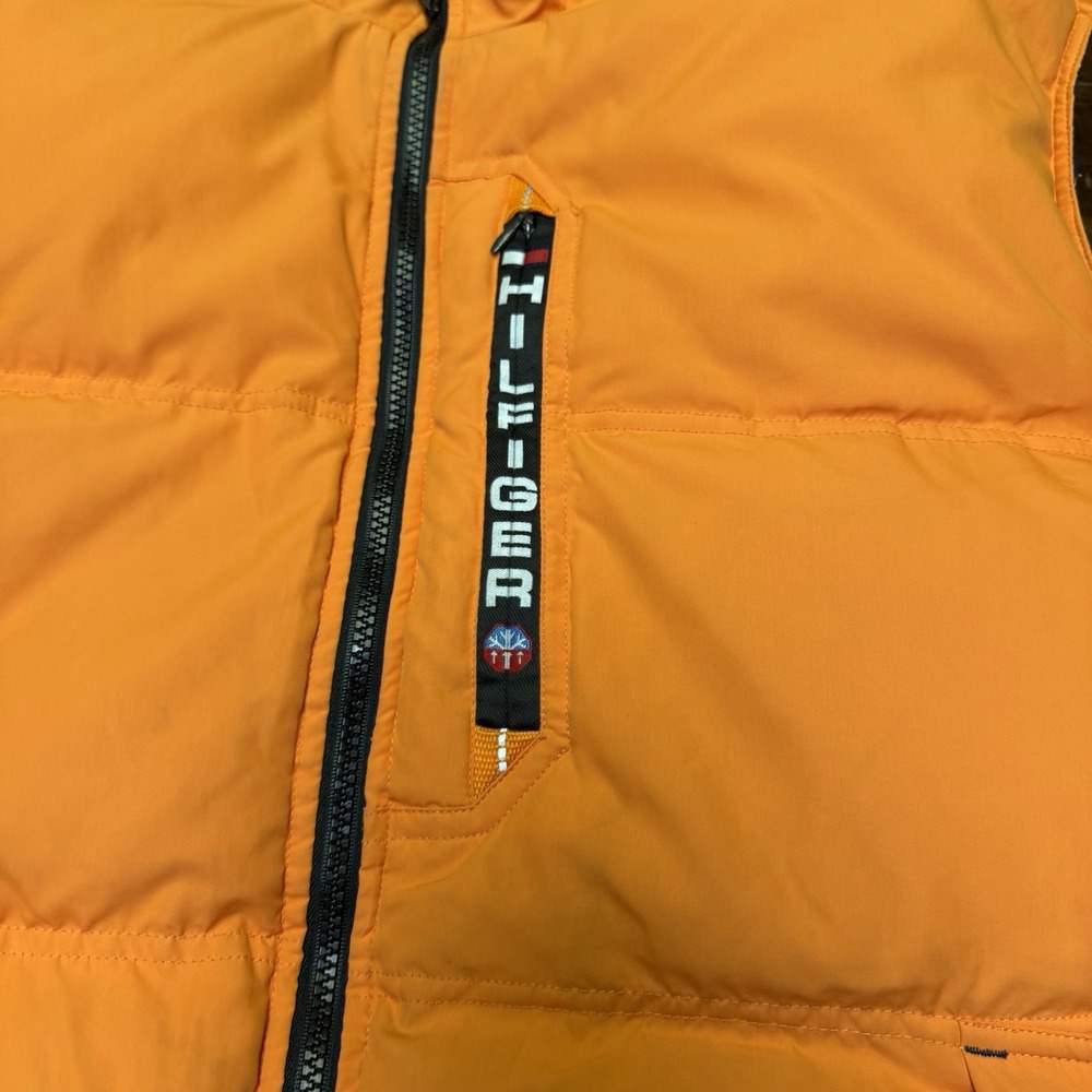 Vtg Tommy Hilfiger Vest Mens XL Navy Orange Reversible Down Puffer Colorblock - Picture 11 of 11